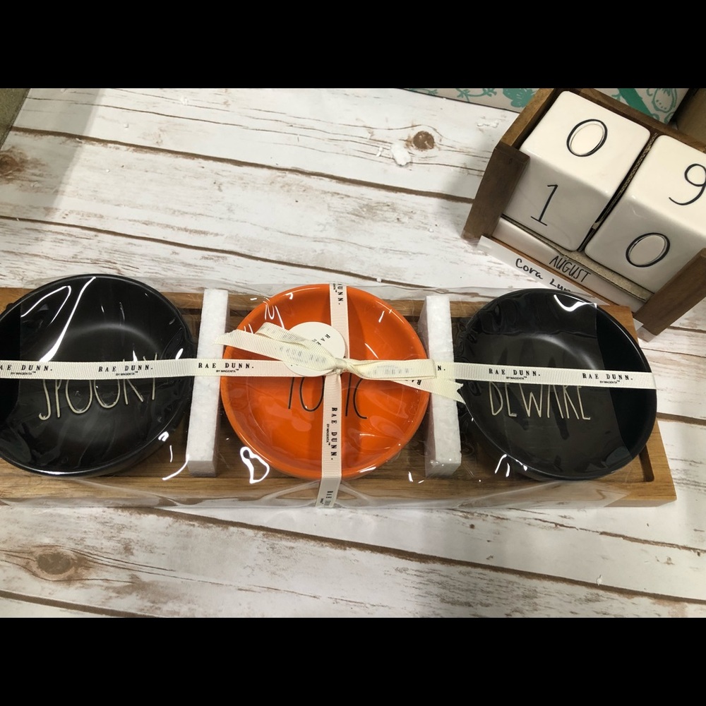 Rae Dunn Spooky Toxic Beware Dip bowls